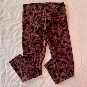 Lululemon Women’s Align High Rise Pant 25” Size 2 Dusk Floral Antique Bark Black